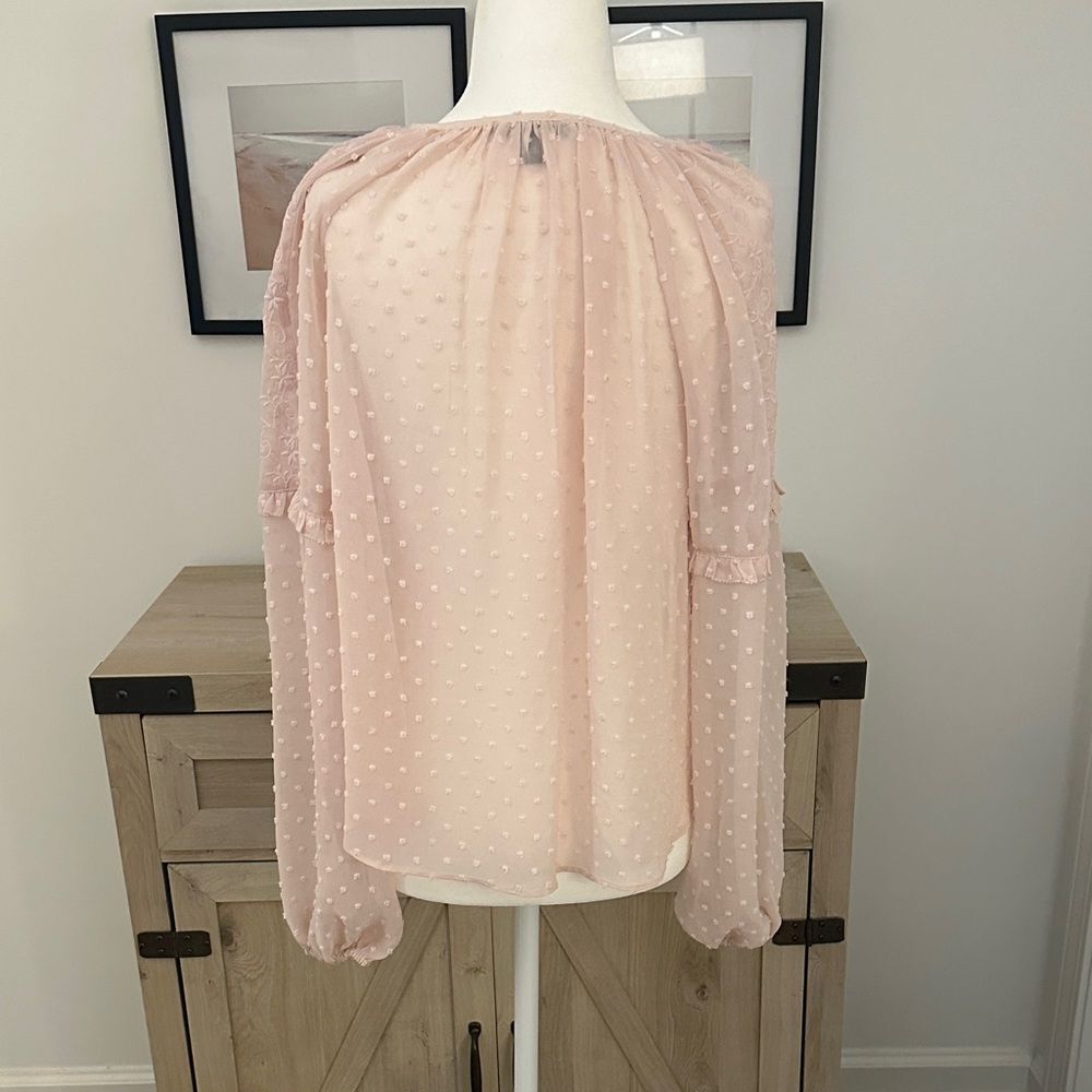 Express Pink Ruffle Blouse - Picture 3 of 4